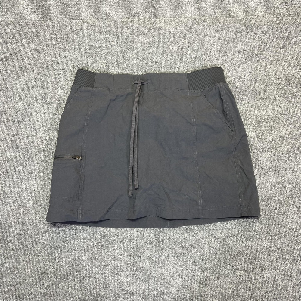 Eddie Bauer Skirt Womens Medium Gray Short Elastic Waist Drawstring Pockets